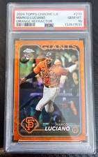 2024 Topps Chrome Baseball Logofractor #210 Marco Luciano Orange /25 PSA 10
