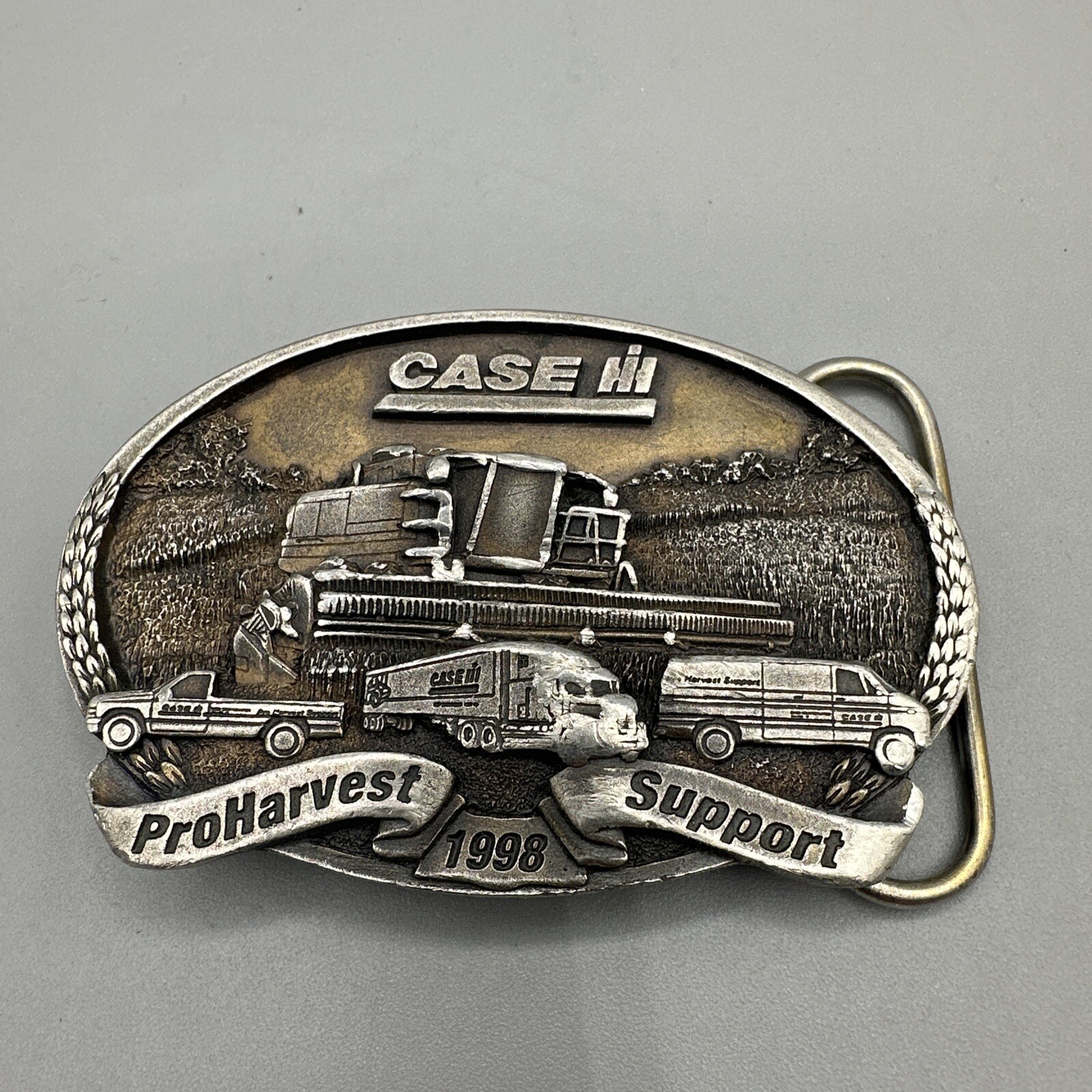 Case ProHarvest Support 1998 Solid Pewter Belt Bu… - image 1