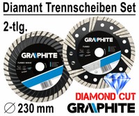 2 X Diamanttrennscheibe Diamantscheibe Beton Stein Trennscheibe Ø 230Mm Tur + Tw