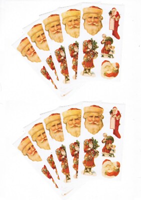 10 Sheets Frances Meyer Christmas XMAS Scrapbook stickers! Classic Vintage Santa
