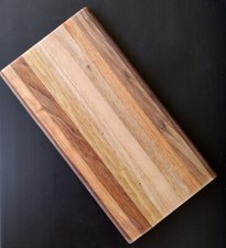 Handcrafted American Walnut  assorted Hardwoods Cutting Board 14"x7.5"x0.5"