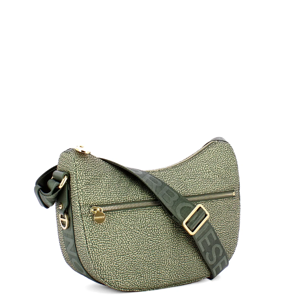 NEW Borbonese Borsa Luna Bag Small con taschino in Nylon Riciclato Clay Grey