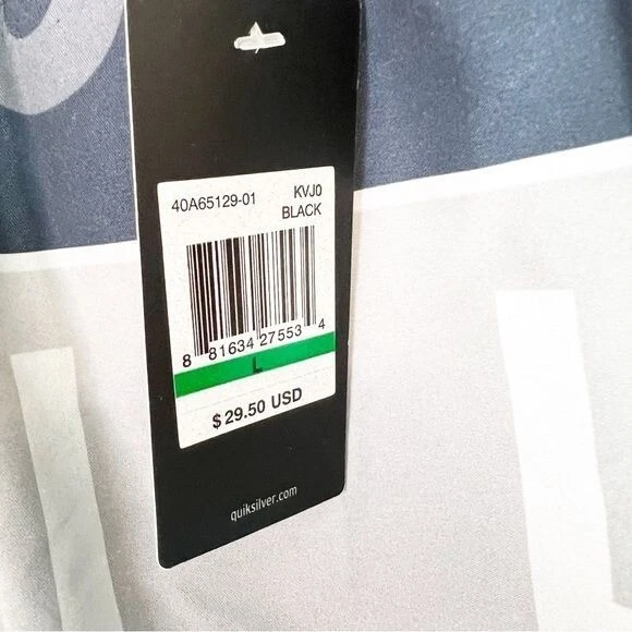 QUIKSILVER AZUL GRIS NEGRO LOGOTIPO CARGO BOLSILLO PLAYA TABLA SHORTS JÓVENES GRANDES NUEVOS CON ETIQUETAS Foto 2 de 4