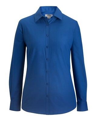 Edwards Style #5354 Woman's Royal Blue Long Sleeved Button Up Shirt Size: XL