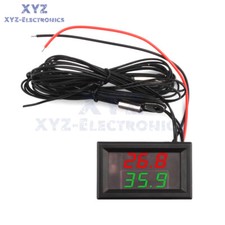 DC 4-28V Waterproof Dual Digital Display Thermometer Mini Temperature Meter