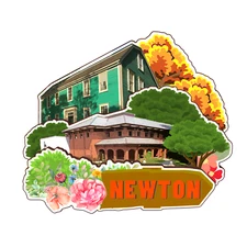 Newton Massachusetts America Refrigerator magnet 3D travel souvenirs wood