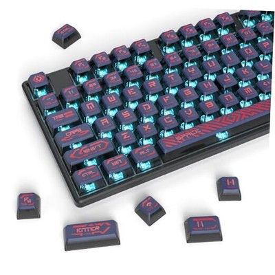  Pudding Keycaps 60 Percent, 120 Dye-Sublimation Keycaps Set, ASA Red Pudding