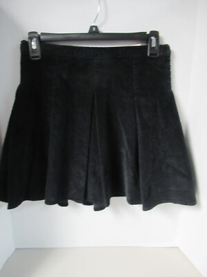 SO Mini Skirt JUNIOR`S SZ 5  Black  Luxe Corduroy High-Rise Pleated Zipper NWT