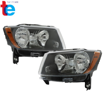 For 11-17 Compass 2011-2013 Jeep Grand Cherokee Halogen Headlights Headlamps Set