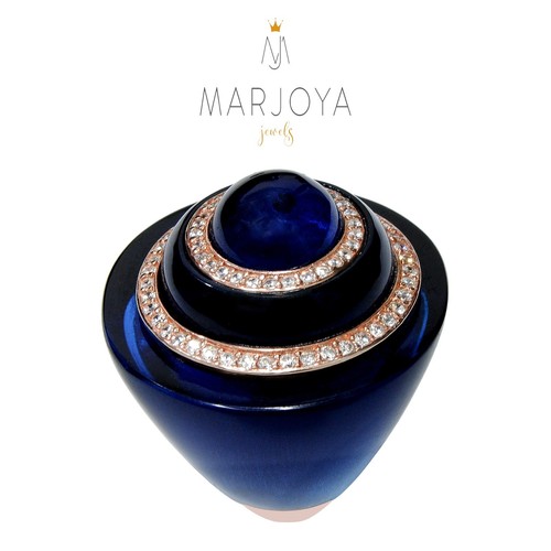 Anello con onice,quarzo bianco,rosa,viola,verde,blu in argento 925 rosè,zirconi - Imagen 11 de 21