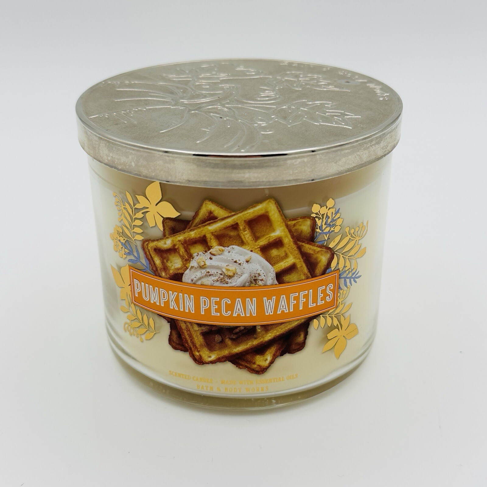 Bath & Body Works Pumpkin Pecan Waffles 3-Wick Scented Candle New