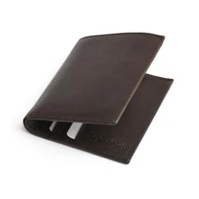 Style n Craft 391002 Slim Bifold Hipster Leather Wallet in Dark Brown