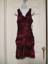 Hailey by Adrianna Papell Burgundy Wine Ruched Dress Size 10 NWT Prom Party