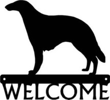 Borzoi Dog Welcome Sign - Made in America - Outdoor Decor