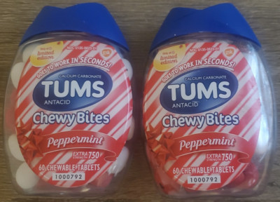 TUMS Chewy Bites Antacid Extra Strength 750mg Peppermint Exp 2027/01 (2pk) 4/27