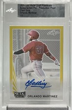 2021 Leaf Metal Draft Flashback Orlando Martinez Auto Clear Gold 1/1 Proof