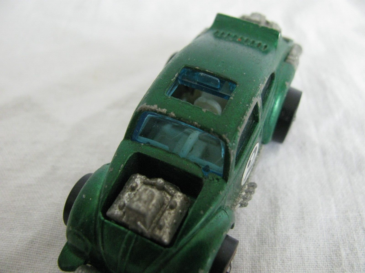 Vintage 1970 Mattel Hot Wheels Redline Green #2 Evil Weevil VW Bug