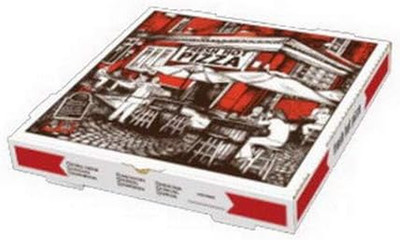 Square Cafe Design B-Flute Corrugated Pizza Box White, 16'' Length X 16'' Width | 