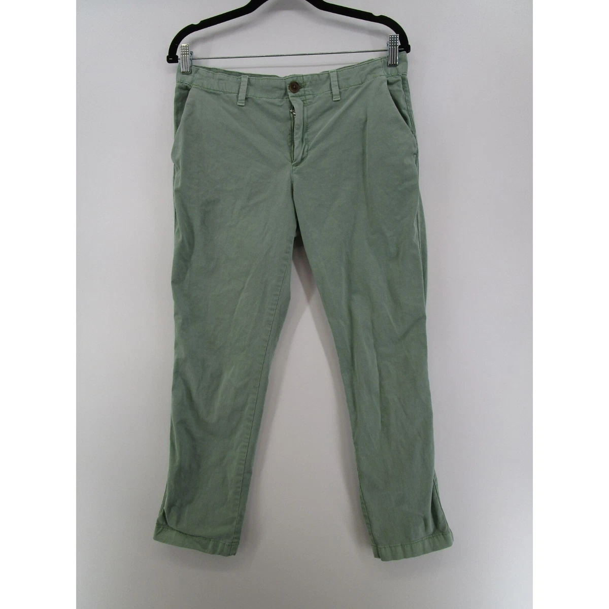 GAP Womens 6 Flat Front Straight Leg Chino Pants Green