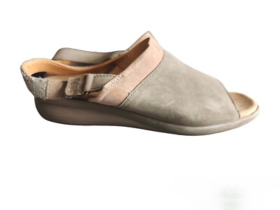 HOTTER Augusta Damen-Sandalen offene Zehenpartie Größe 5,5 grau bunt Nubukleder Fersenriemen