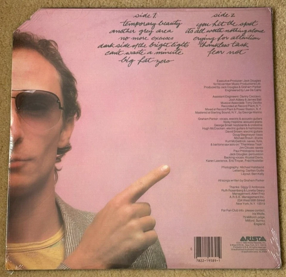 GRAHAM PARKER - Another Grey Area (1982) Vinyl LP Record. FACTORY SEALED! NEW! - Image 2 of 2