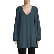 NWOT New Show Me Your Mumu Donna Michelle Tunic Top Solid Green Dark Teal XS