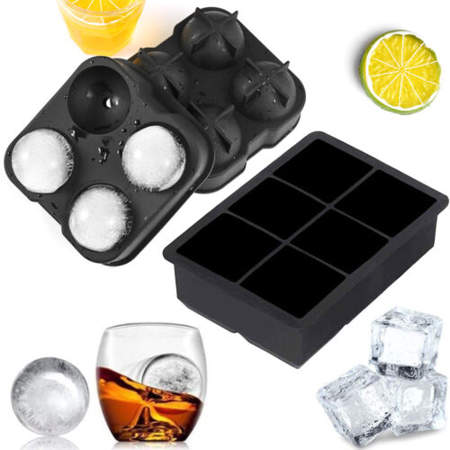 2Pcs Ice Cube Tray Mold Round Ice Ball Maker Silicone Sphere Mould Random Color
