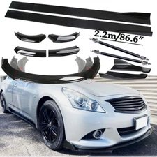 For Nissan Altima Front Bumper Lip Spoiler Side Skirts Rear Glossy Black