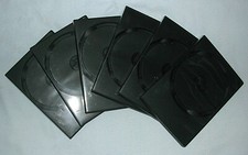 LOT of 6 Blank Standard Double DVD CD Cases Music Games Movies Black NEW