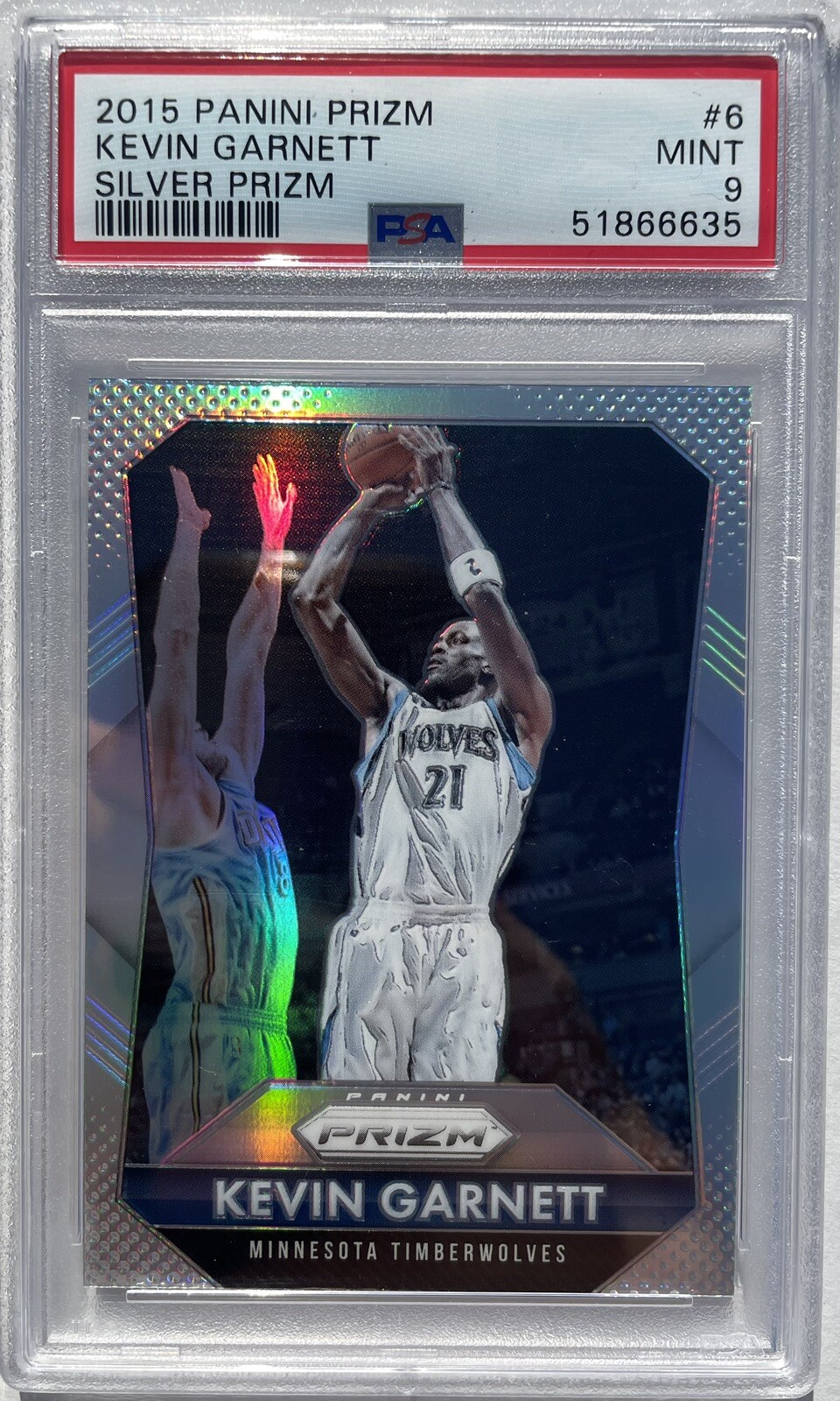 Kevin Garnett 2015 Panini Prizm Silver Prizm #6 PSA 9