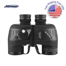 10X50 Binoculars with Rangefinder Compass Bak4 High Power Telescope for Hunting