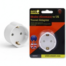 2-20x SMJ Travel Adapter Plug Schuko German to UK EU Euro Converter
