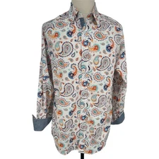 Cremieux Premium Men's Big & Tall Paisley LS Shirt Size L Button Down NEW