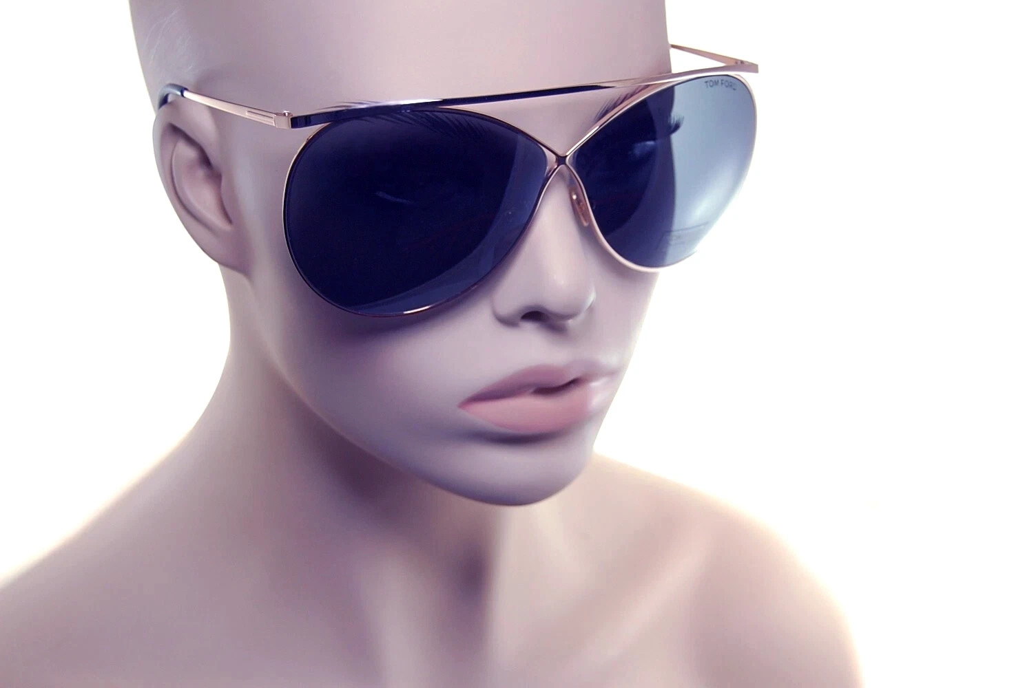 TOM FORD STEVIE TF761 28A Womens Metal OVERSIZED Butterfly Sunglasses GOLD GREY