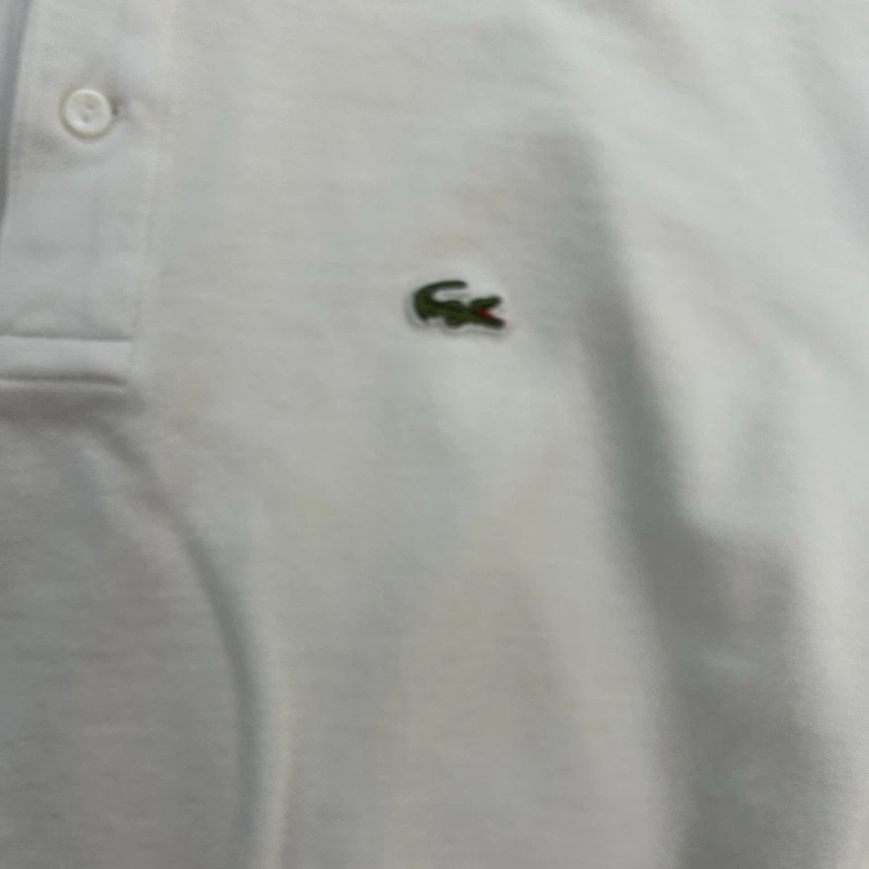 Lacoste Polo Shirt Men White Short Sleeve Size 8 - Image 4 of 4