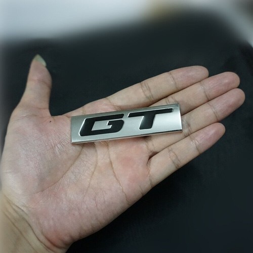 1PC Chrome Silver GT Black Metal Emblem Decal Sticker Badge Motor 3D Sport Coupe - Picture 2 of 12