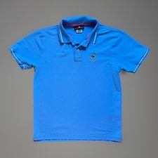 Psycho Bunny Polo Hudson Sport Shirt Mens 6 Large Blue Tipped Pima Cotton