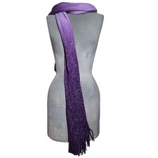 Purple Metallic Knit Scarf