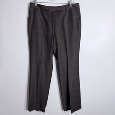 Brooks Brothers Women  s 346 Wool Glen Check Plaid Pants 12 Petite Lined Gray