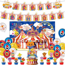Circus Theme Birthday Party Decorations, Cartoon Carnival Animal Party Supplies