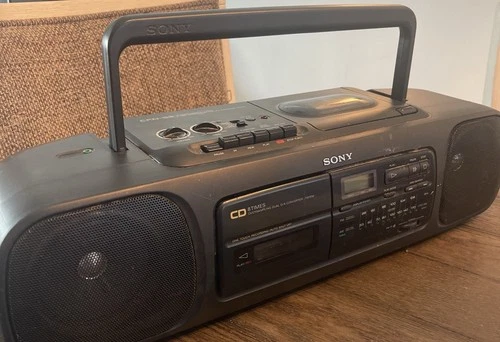 Vintage Sony Boombox CFD-55 CD (Works) AM/FM Radio Cassette Player (Bad) Tested