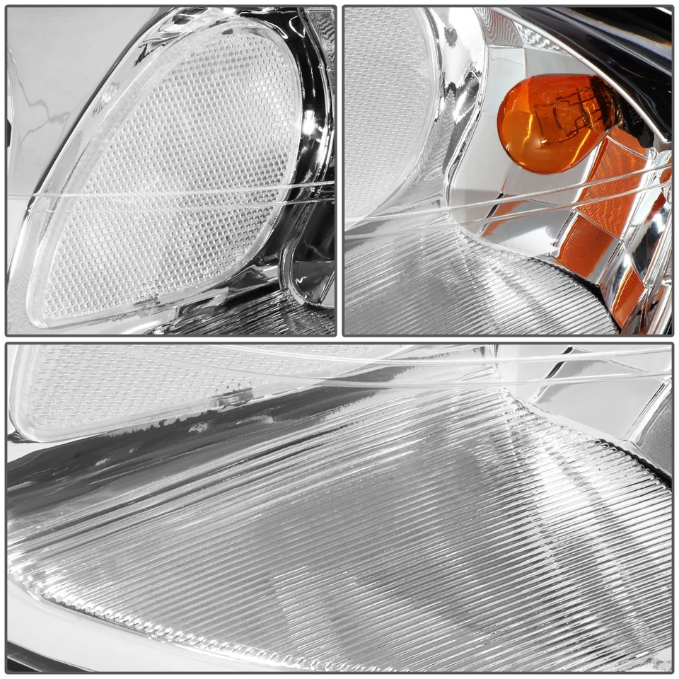 Par de faros/lámpara de señal de giro transparente carcasa cromada para Chevy Impala 2000-2005 Foto 4 de 4
