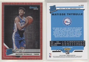 2019-20 Panini Donruss Rated Red Infinite /99 Matisse Thybulle #219 Rookie RC
