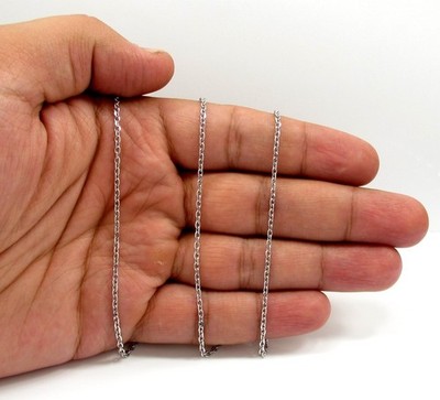 14 Karat Weißgold Kabel Gliederkette Halskette 1,80 mm Breite 16'' Zoll Länge