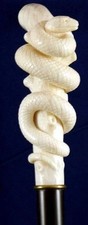Wooden walking stick hand carved beautiful snake handmade walking cane 