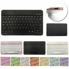 BLACK 10" Wireless Slim Bluetooth Keyboard Universal For iPad PC Laptop Tablet