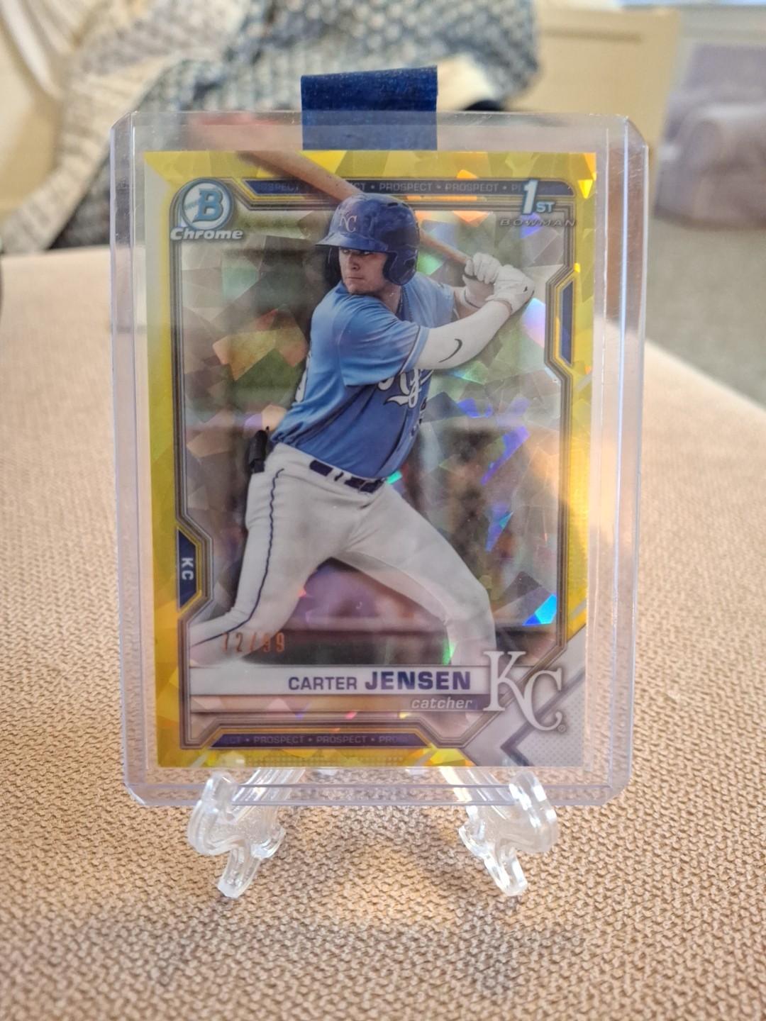 2021 BOWMAN DRAFT CHROME SAPPHIRE EDITION - YELLOW #/99 CARTER JENSEN