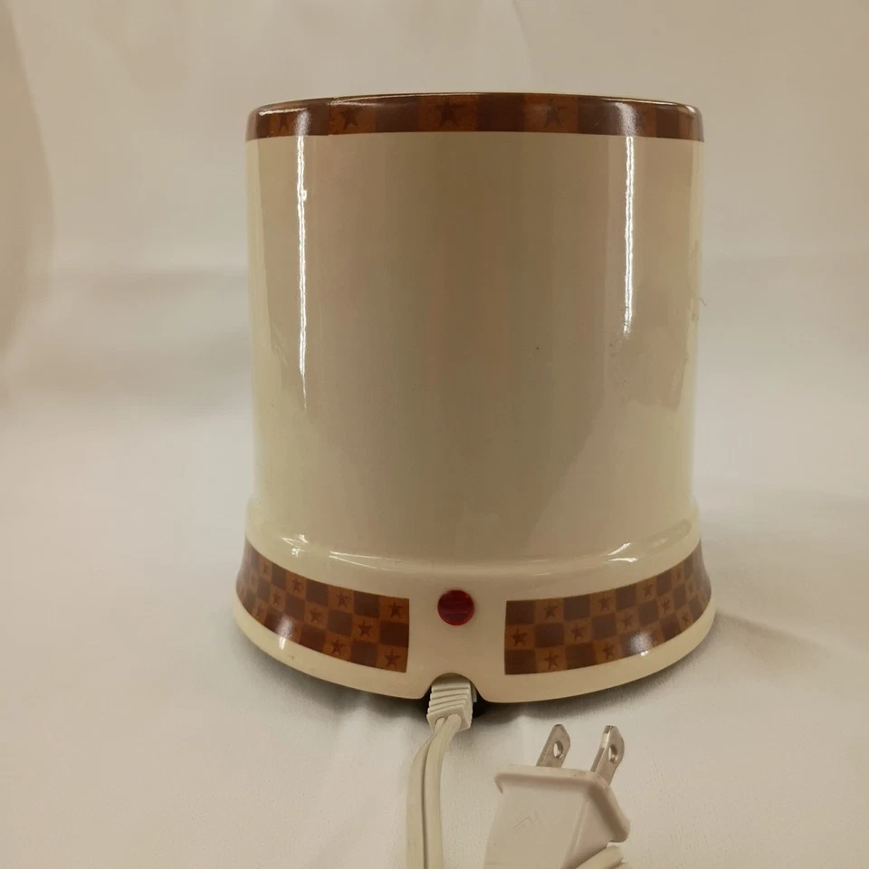 🍎 Средняя 4-дюймовая электрическая банка подогреватель свечей домашняя сладкая домашняя тема народного искусства с яблоками.  - Изображение 2 из 4