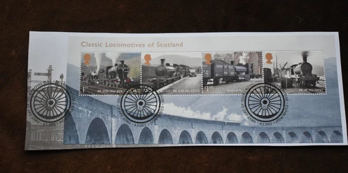 GB 2012 Classic Locomotives of Scotland m/s,  Stamps On Piece, Used, ex FDC