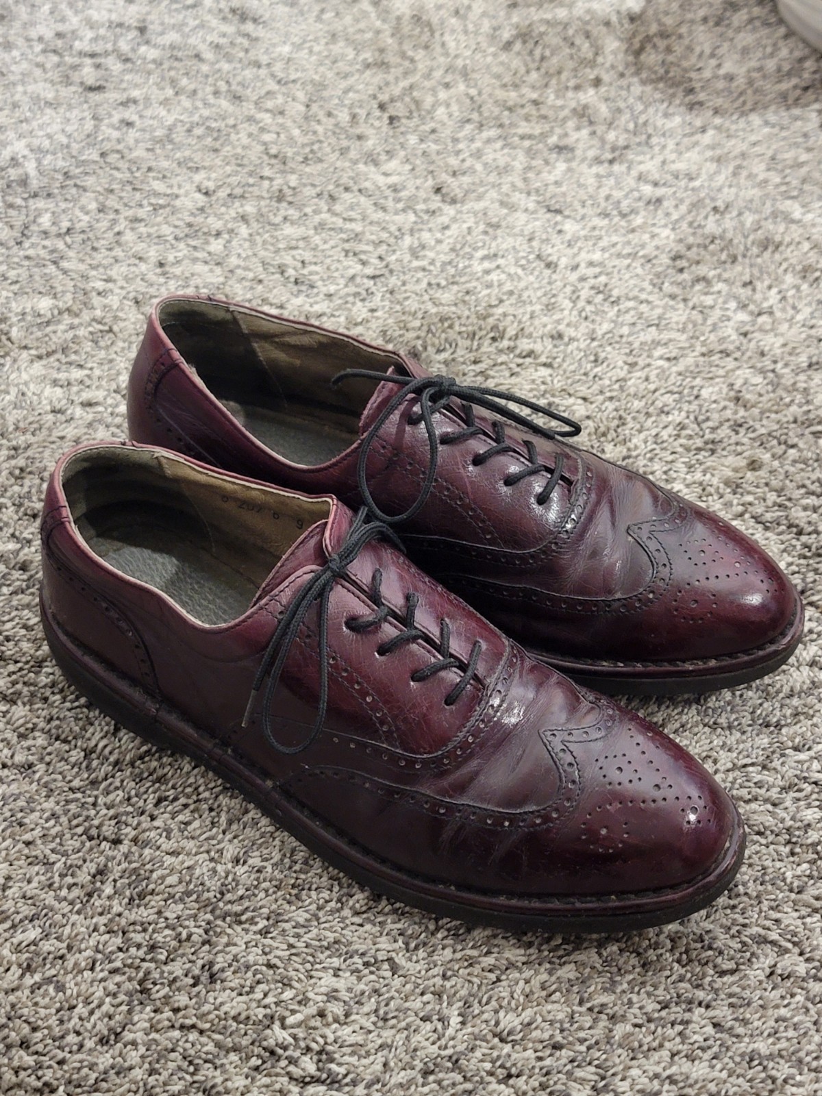 SAOLA Scarpe Oxford Rockport a coda di rondine da uomo eleganti bordeaux 9M Truflex